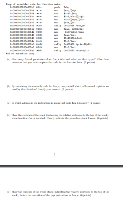 14. The following is the assembly code produced by | Chegg.com