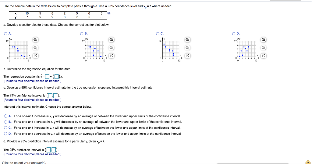 Solved Use the sample data in the table below to complete | Chegg.com
