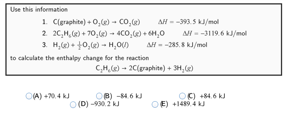 Solved Use this information 1. C(graphite) + O2(g) → CO2(g) | Chegg.com