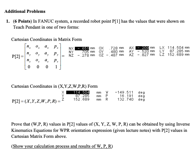 Additional Problems 1. (6 Points) In FANUC system, a | Chegg.com