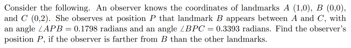 Solved Consider the following. An observer knows the | Chegg.com