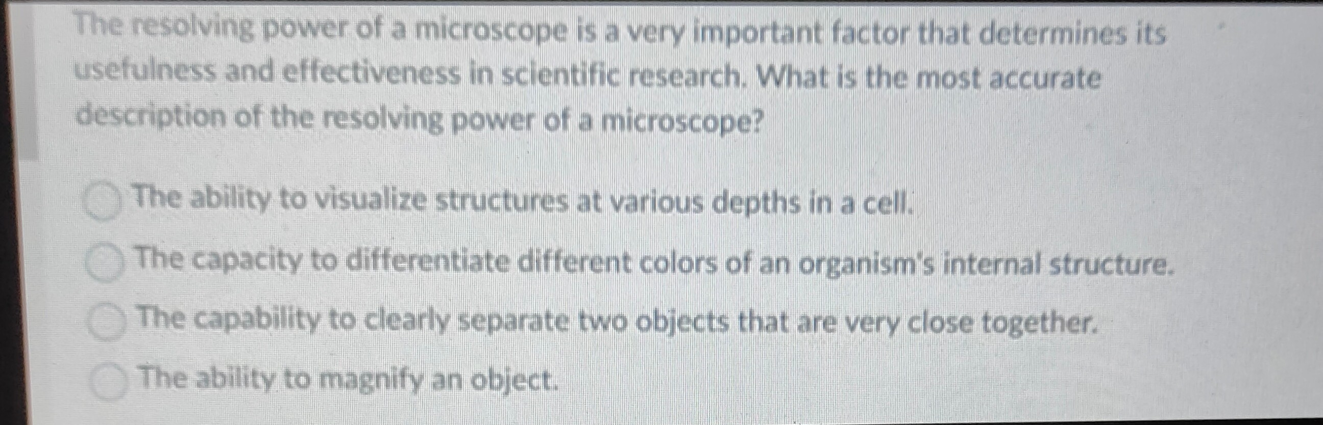 What Is Meant By Resolving Power Of A Microscope