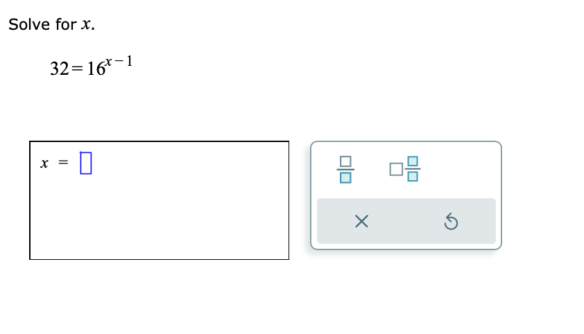 8x 16 32 solve for x