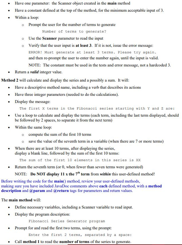 Solved Program Concept The Fibonacci series is a sequence of | Chegg.com