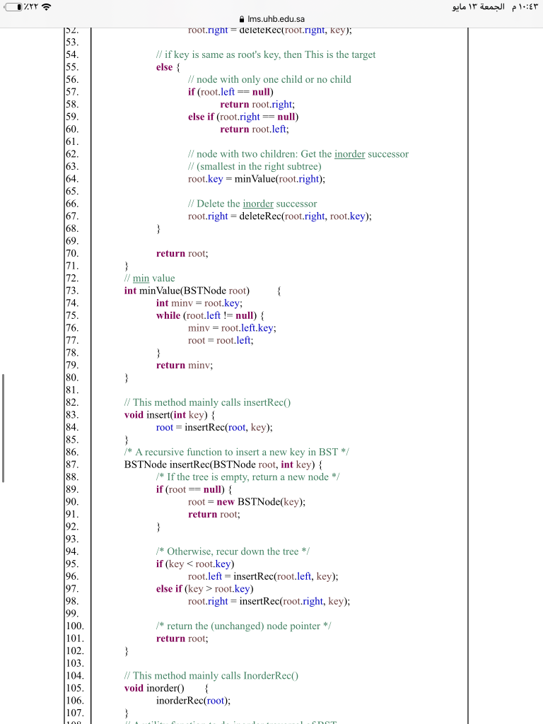 Solved Modify BST_Recursive.java of Lab-10:Exercise#2 to | Chegg.com