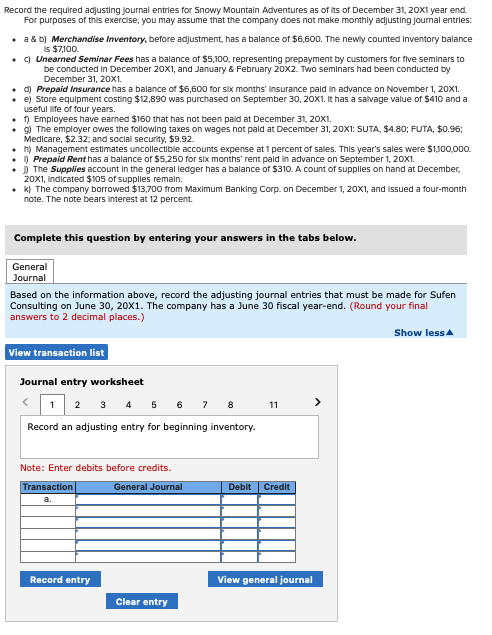 Solved Record the required adjusting journal entries for | Chegg.com