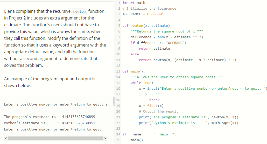 Solved 1 import math 2 # Initialize the tolerance 3 | Chegg.com