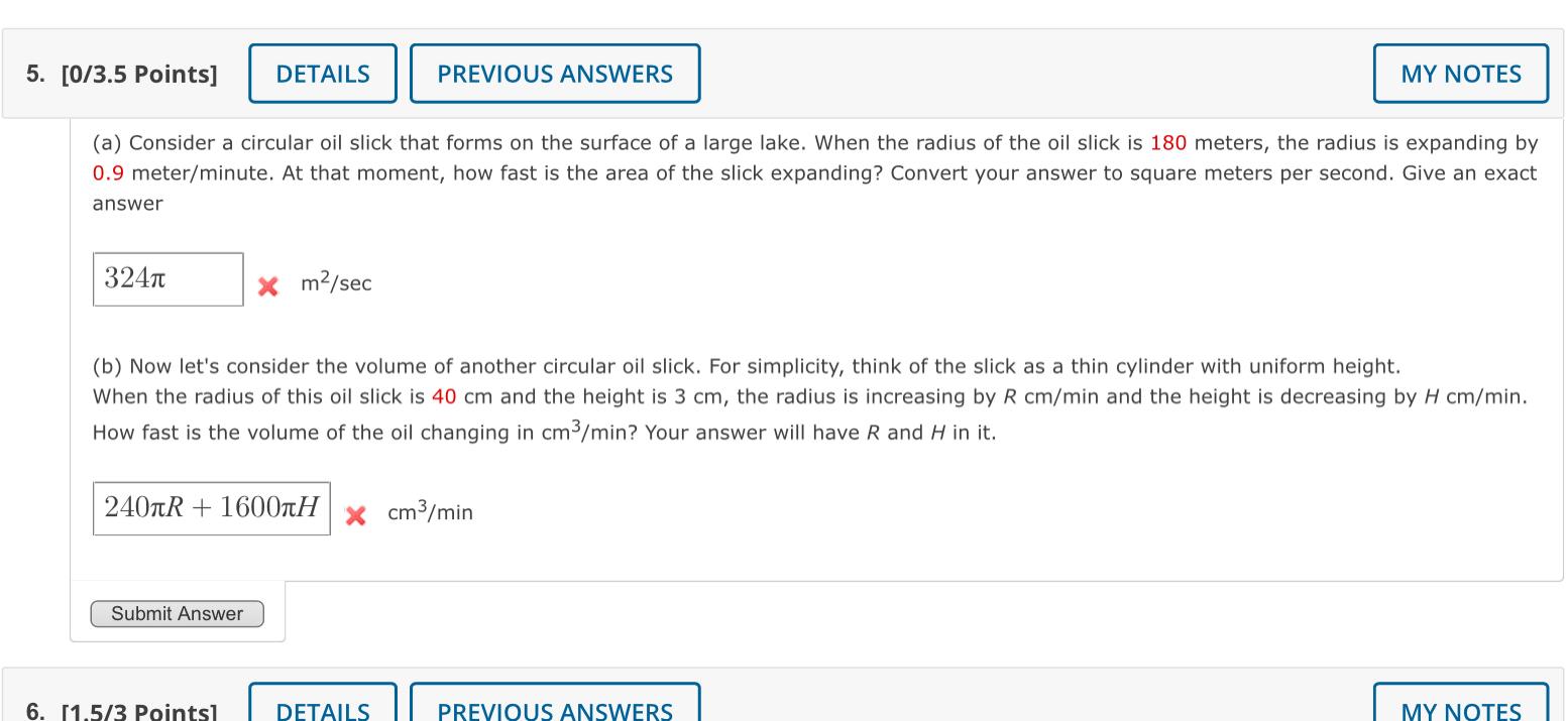 Solved (a) Consider a circular oil slick that forms on the | Chegg.com
