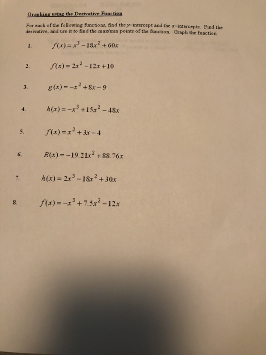 Solved For each of the following functions, find the | Chegg.com