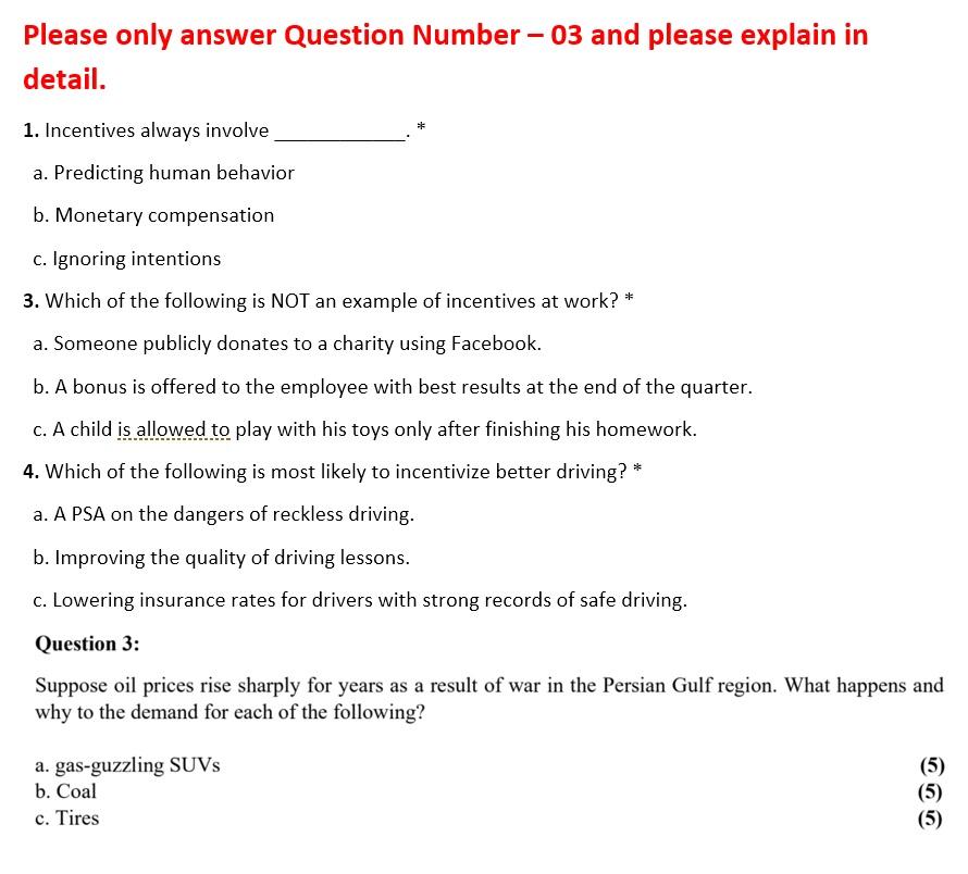 Solved Please only answer Question Number - 03 and please | Chegg.com