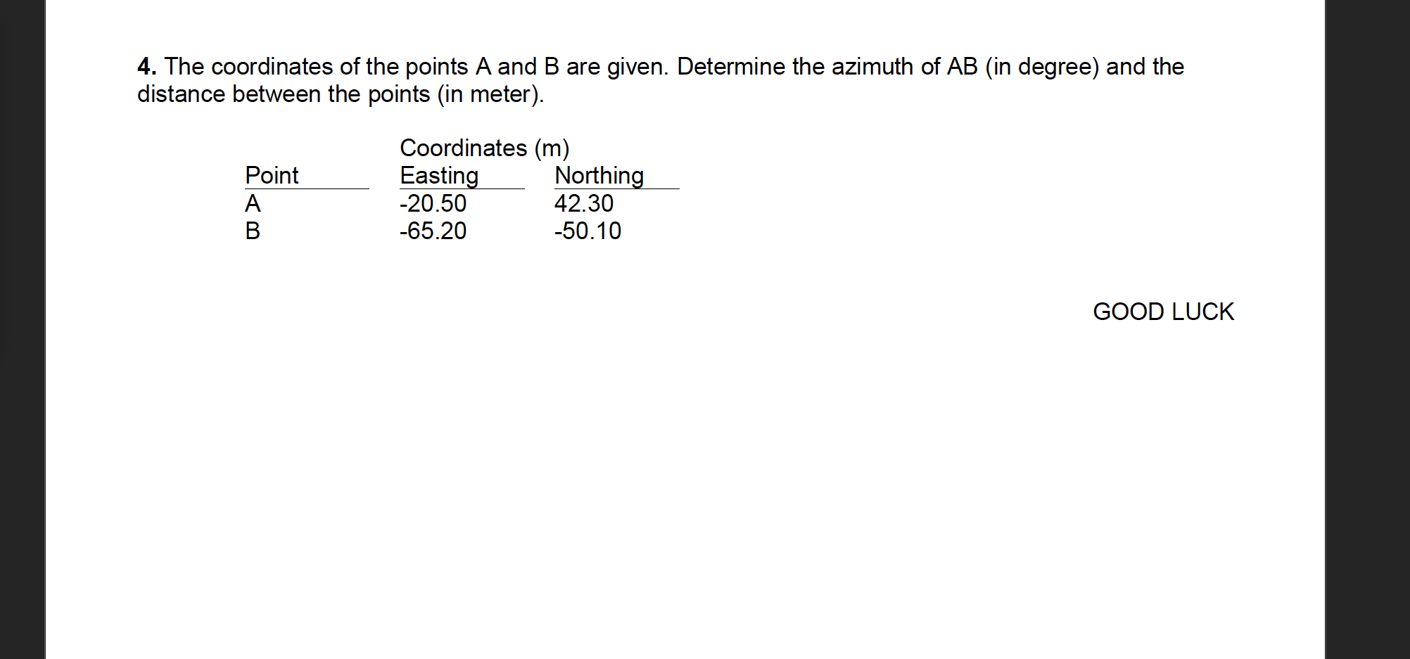 Solved 4. The coordinates of the points A and B are given. | Chegg.com