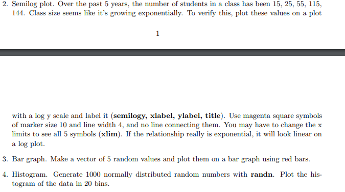 Solved Can someone help me with these Matlab problems? I'm | Chegg.com