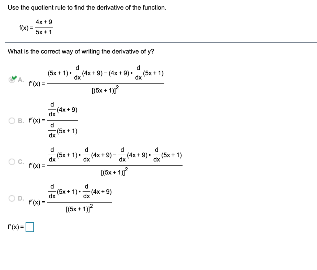 Solved Use The Product Rule To Find The Derivative Of The