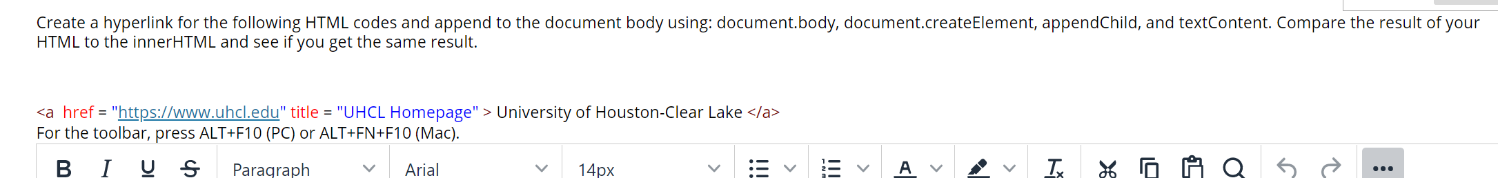 Solved Create a hyperlink for the following HTML codes and | Chegg.com