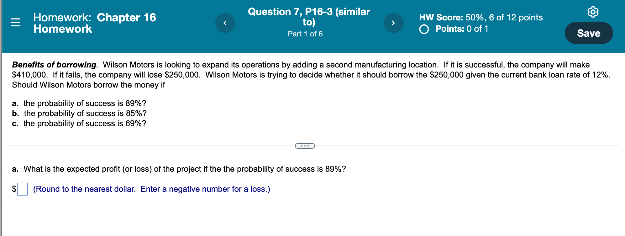 Solved = Homework: Chapter 16 Homework Question 7, P16-3 | Chegg.com