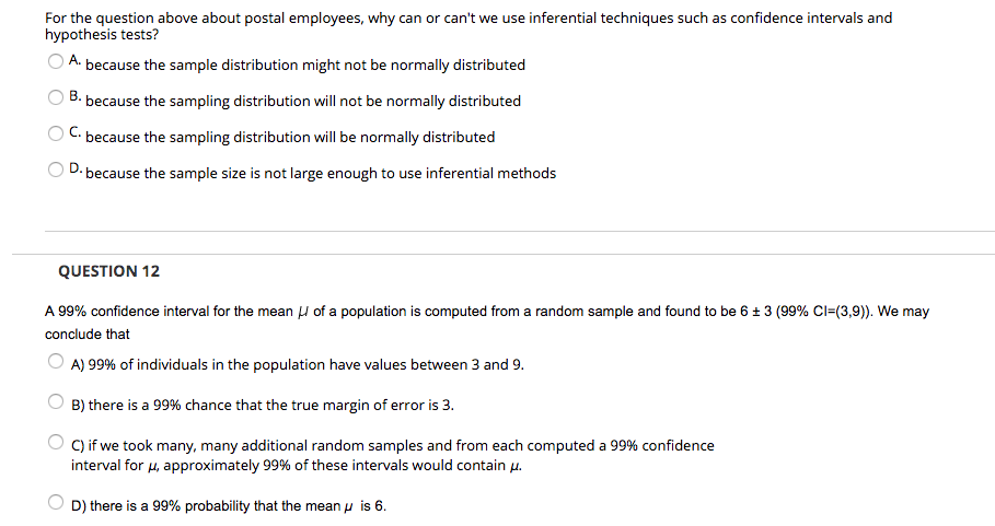 Solved For the question above about postal employees, why | Chegg.com