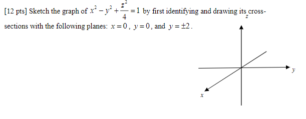 Solved [12 pts) Sketch the graph of x² - y2 + 3 =1 by first | Chegg.com