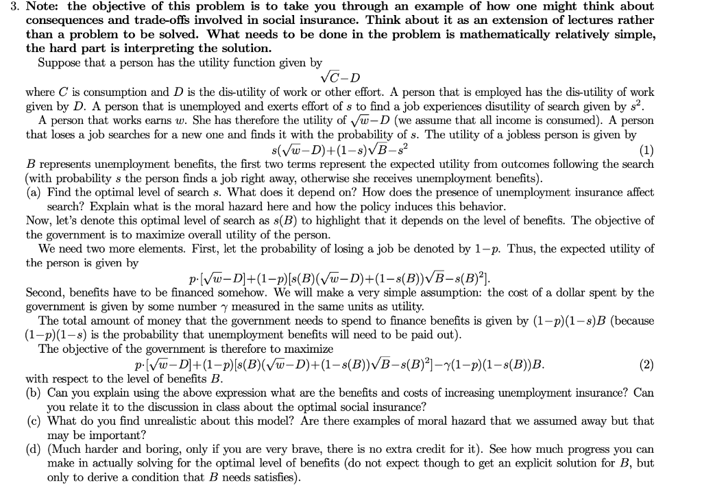 3. Note: the objective of this problem is to take you | Chegg.com