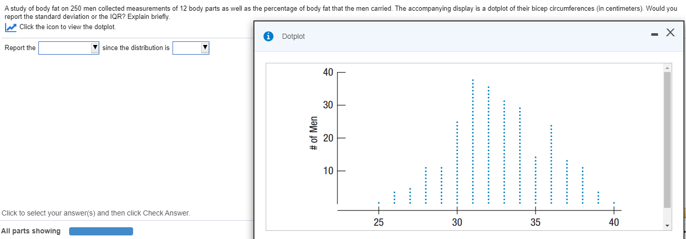 Solved A Study Of Body Fat On 250 Men Collected Measureme