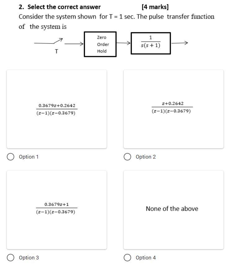 Solved 2. Select the correct answer [4 marks] Consider the | Chegg.com