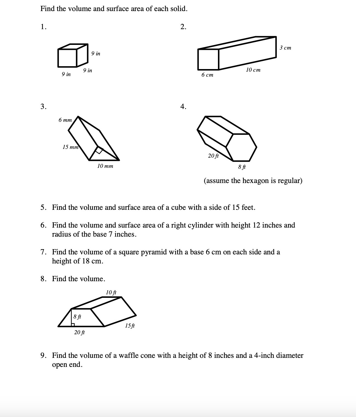 Solved Find the volume and surface area of each | Chegg.com