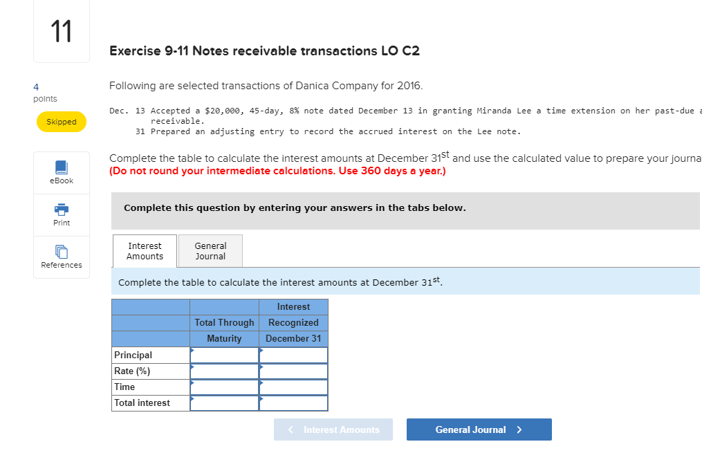 Solved Exercise 9-11 Notes receivable transactions LO C2 | Chegg.com