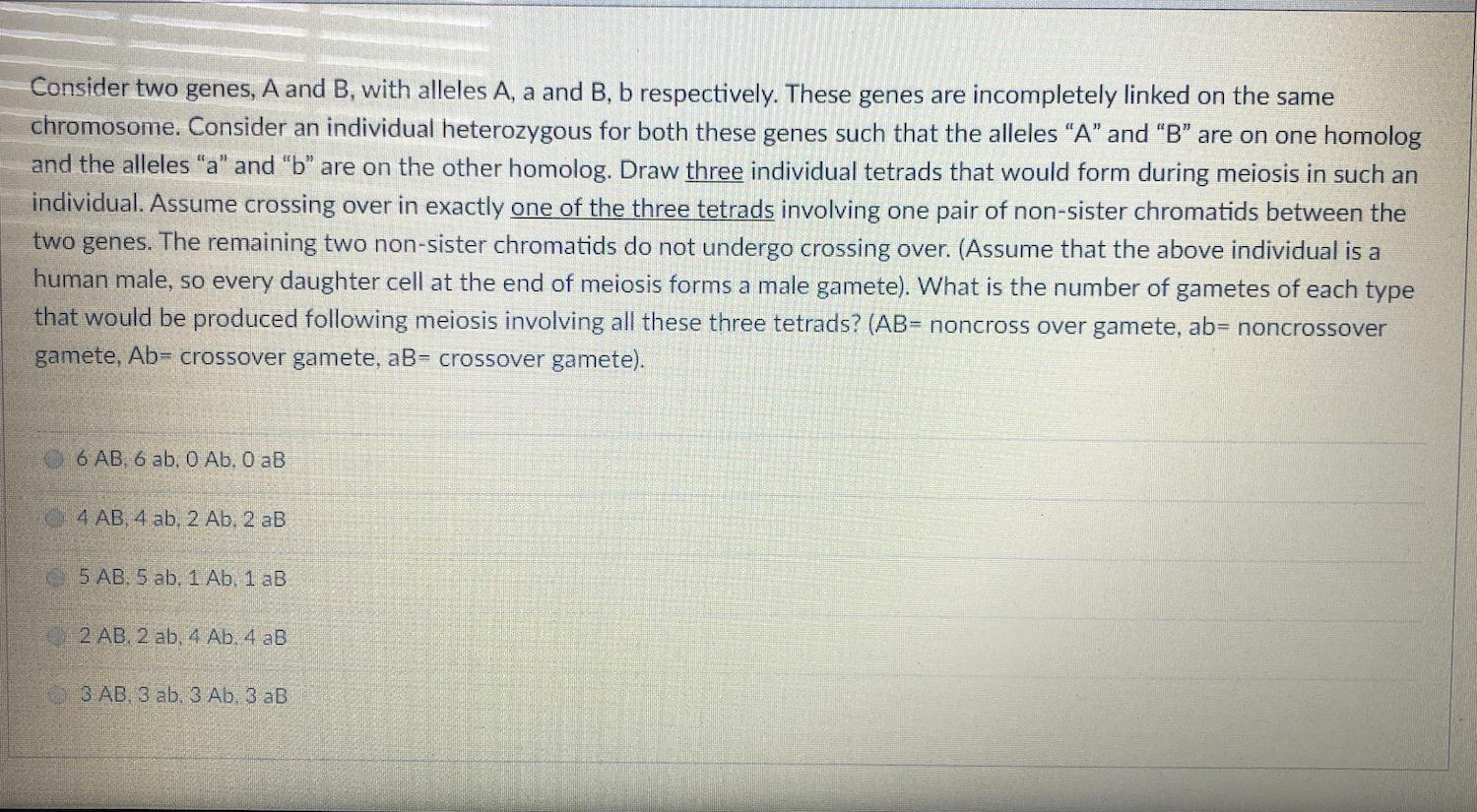 Solved Consider Two Genes, A And B, With Alleles A, A And B, | Chegg.com