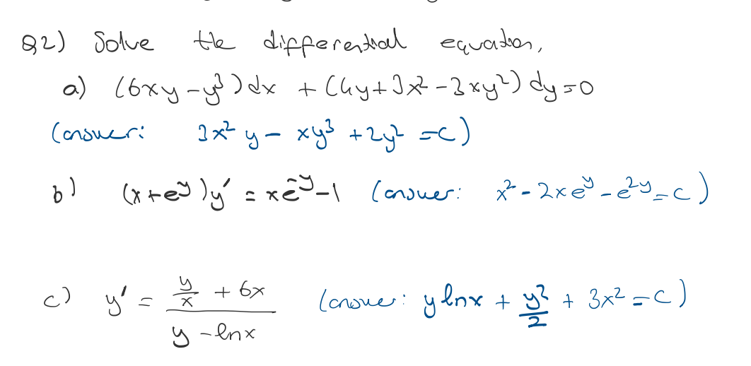 Solved a) (6xy−y3)dx+(4y+3x2−3xy2)dy=0 (onsucr: | Chegg.com