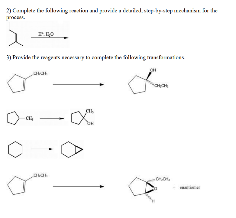 Solved Complete the following reaction and provide a | Chegg.com