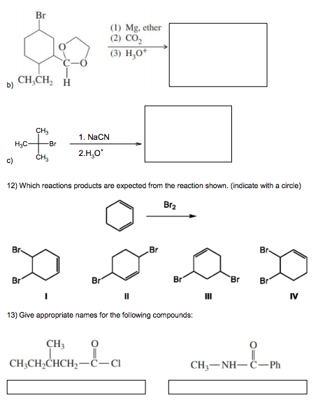 Solved Br 1 Mg Ether 2 Co2 3 H07 B Chch Ch Hc 2444