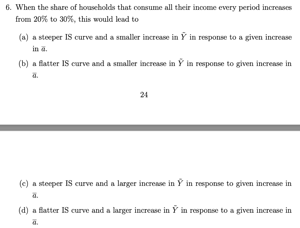 Solved 4. Investment and ShortRun Output Our investment
