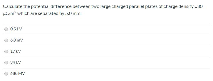 Solved Calculate the potential difference between two large | Chegg.com