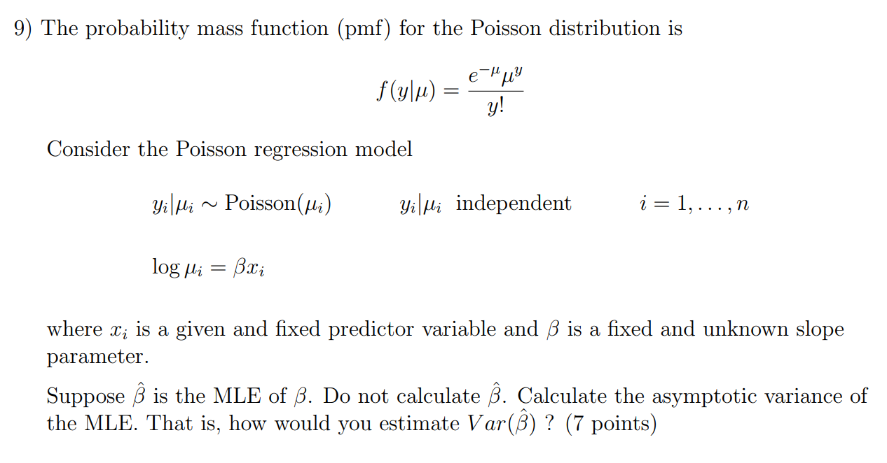 Solved 9 The Probability Mass Function Pmf For The Poi Chegg Com