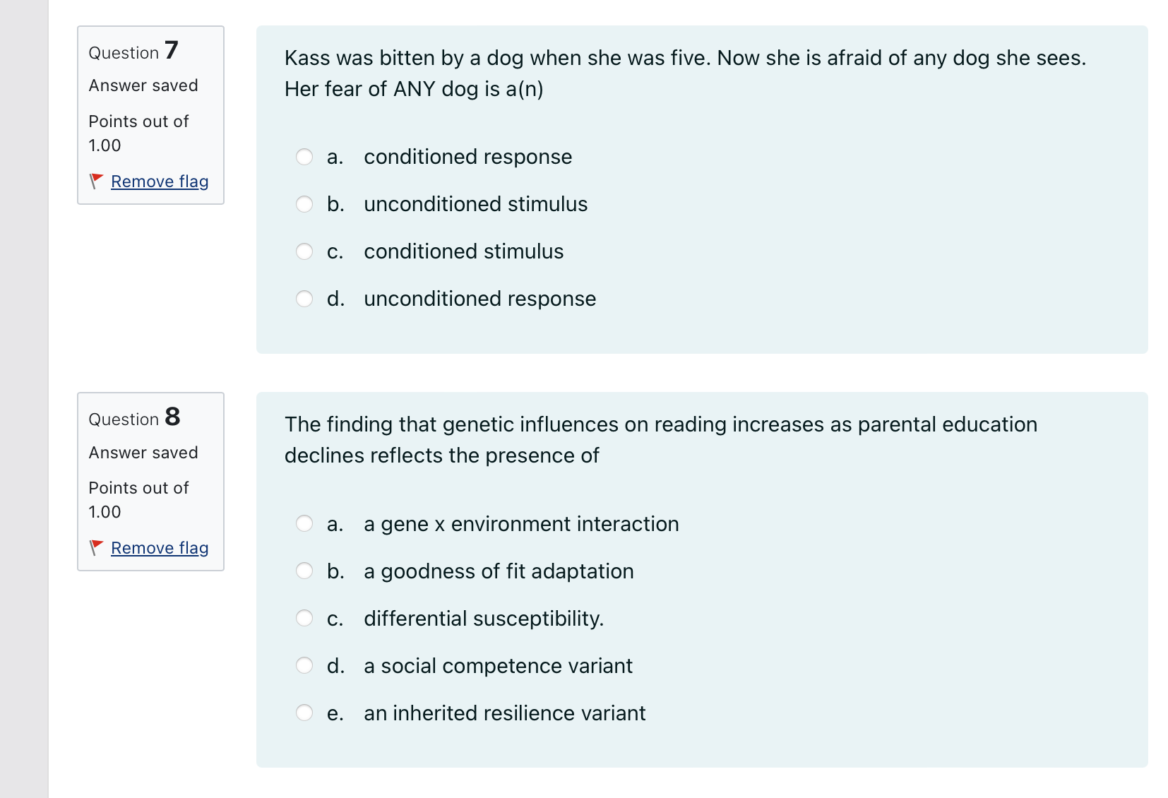 Solved Question 7 Answer saved Points out of 1.00 Remove | Chegg.com