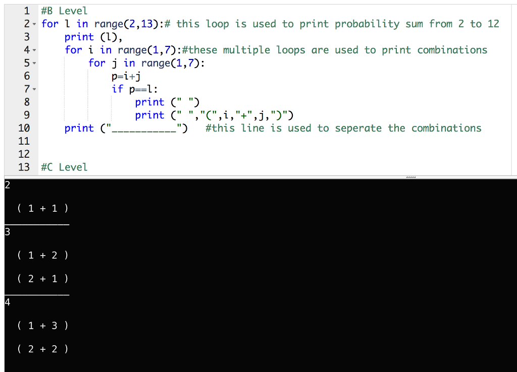 Solved Loops Second iry Level C: Using nested loops, write a | Chegg.com