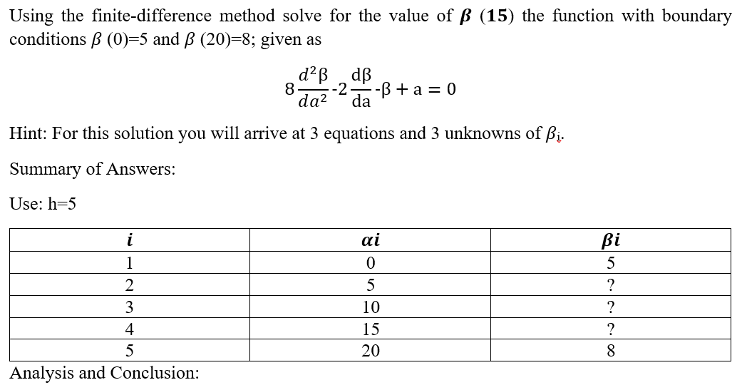 Solved Using the finite-difference method solve for the | Chegg.com