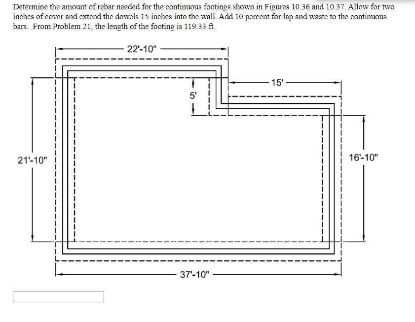 Solved Determine the amount of rebar needed for the | Chegg.com