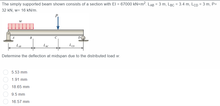 Solved The simply supported beam shown consists of a section | Chegg.com