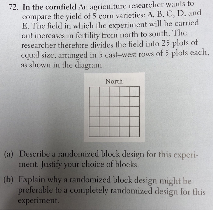 Solved 72. In the cornfield An agriculture researcher wants Biology Diagrams