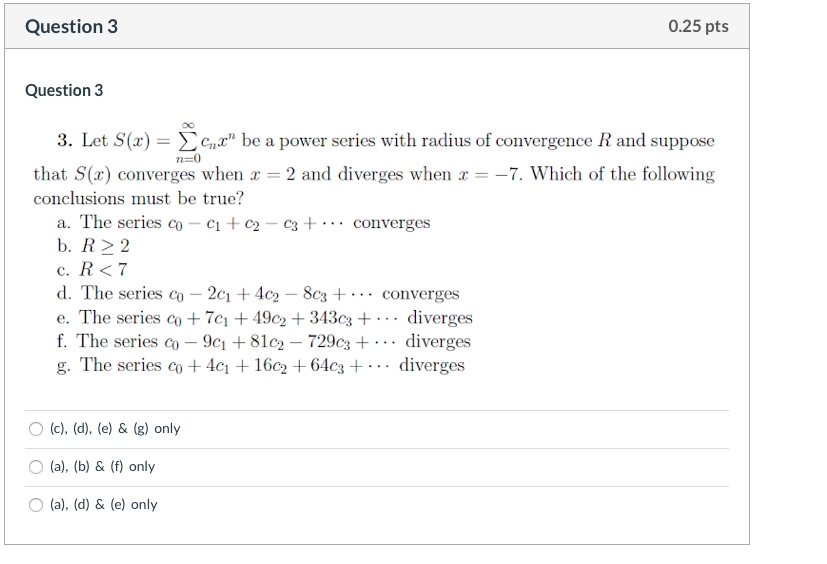 Solved Question 3 0 25 Pts Question 3 N 0 3 Let S Chegg Com