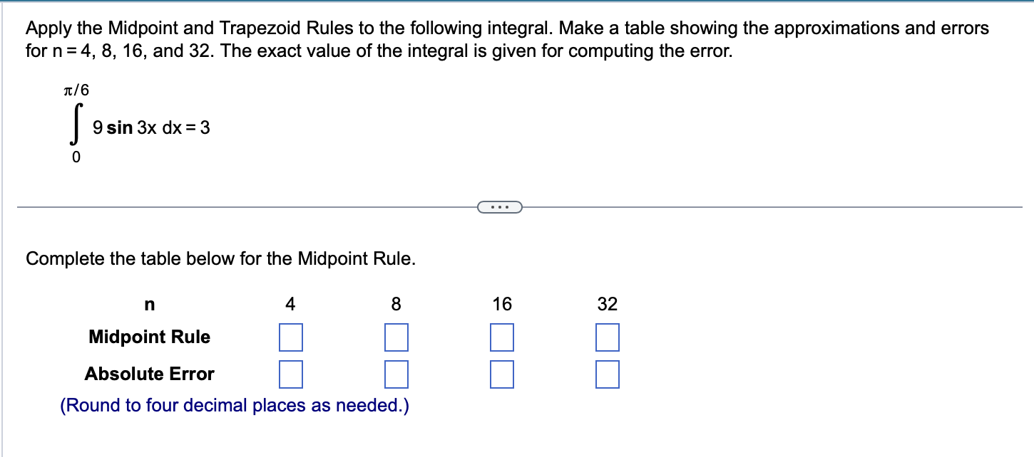 Solved Apply The Midpoint And Trapezoid Rules To The | Chegg.com