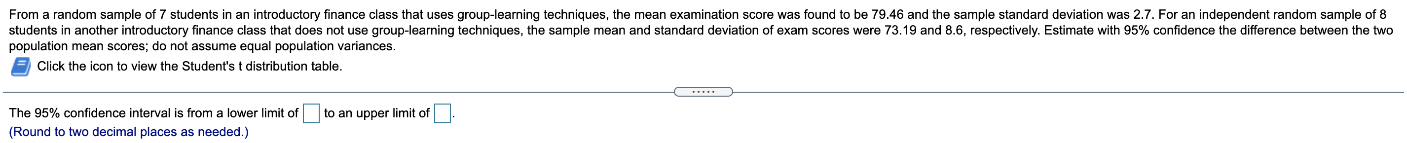 Solved From a random sample of 7 students in an introductory | Chegg.com