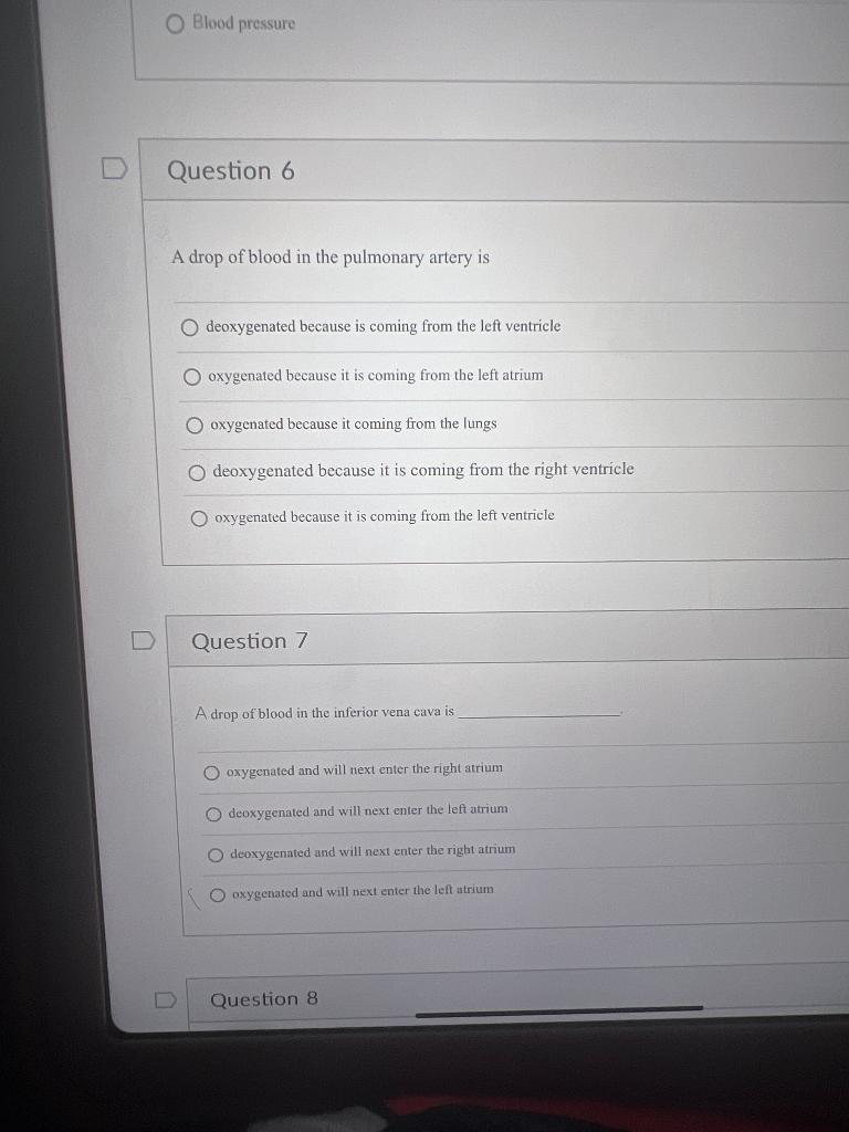 Solved Blood pressure Question 6 A drop of blood in the | Chegg.com