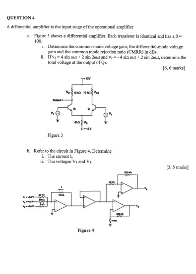 Solved QUESTION 2 For the two-stage amplifier shown in | Chegg.com