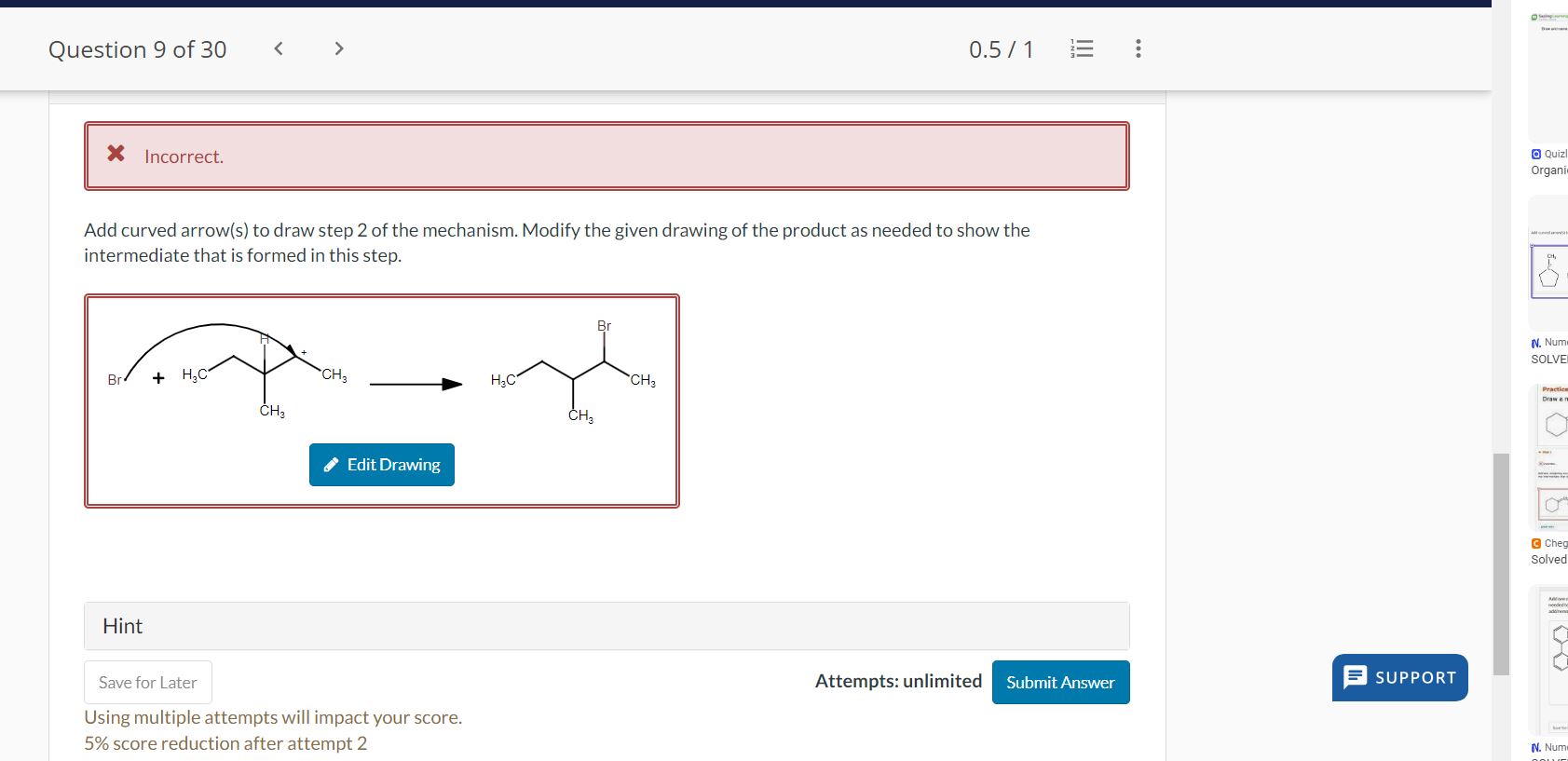 Solved Add curved arrow(s) to draw step 2 of the mechanism. | Chegg.com