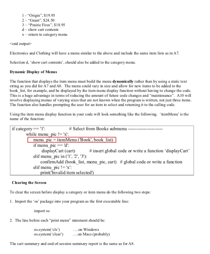 In this assignment you make improvements to the A8 | Chegg.com