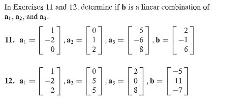 Solved In Exercises 11 And 12 , Determine If B Is A Linear | Chegg.com