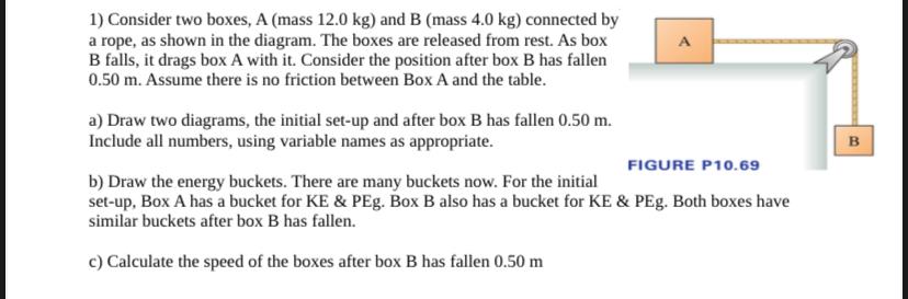 Solved 1) Consider Two Boxes, A (mass 12.0 Kg) And B (mass | Chegg.com