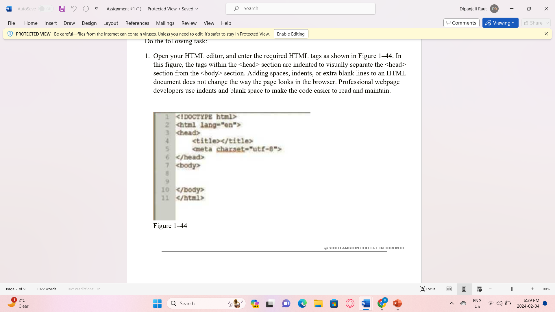 Solved Instructions: The page shown in Figure 1–44 ﻿contains | Chegg.com