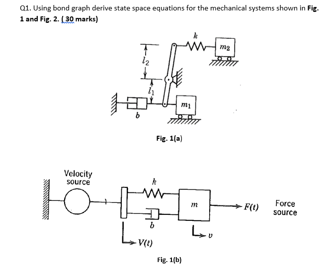 Solved Q1. Using bond graph derive state space equations for | Chegg.com